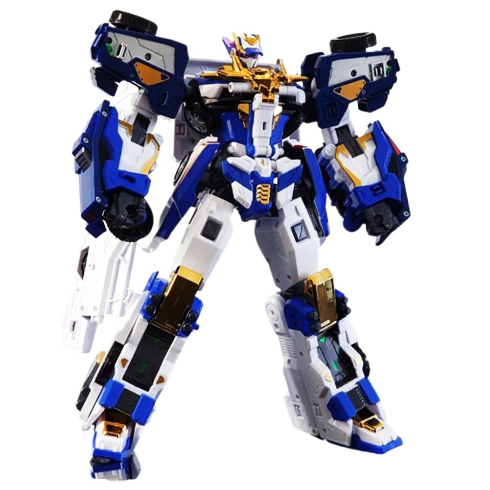 Metal Cardbot S Blue Cop Trinity 3 cars transform into one robot 11.8″ x 5.3″
