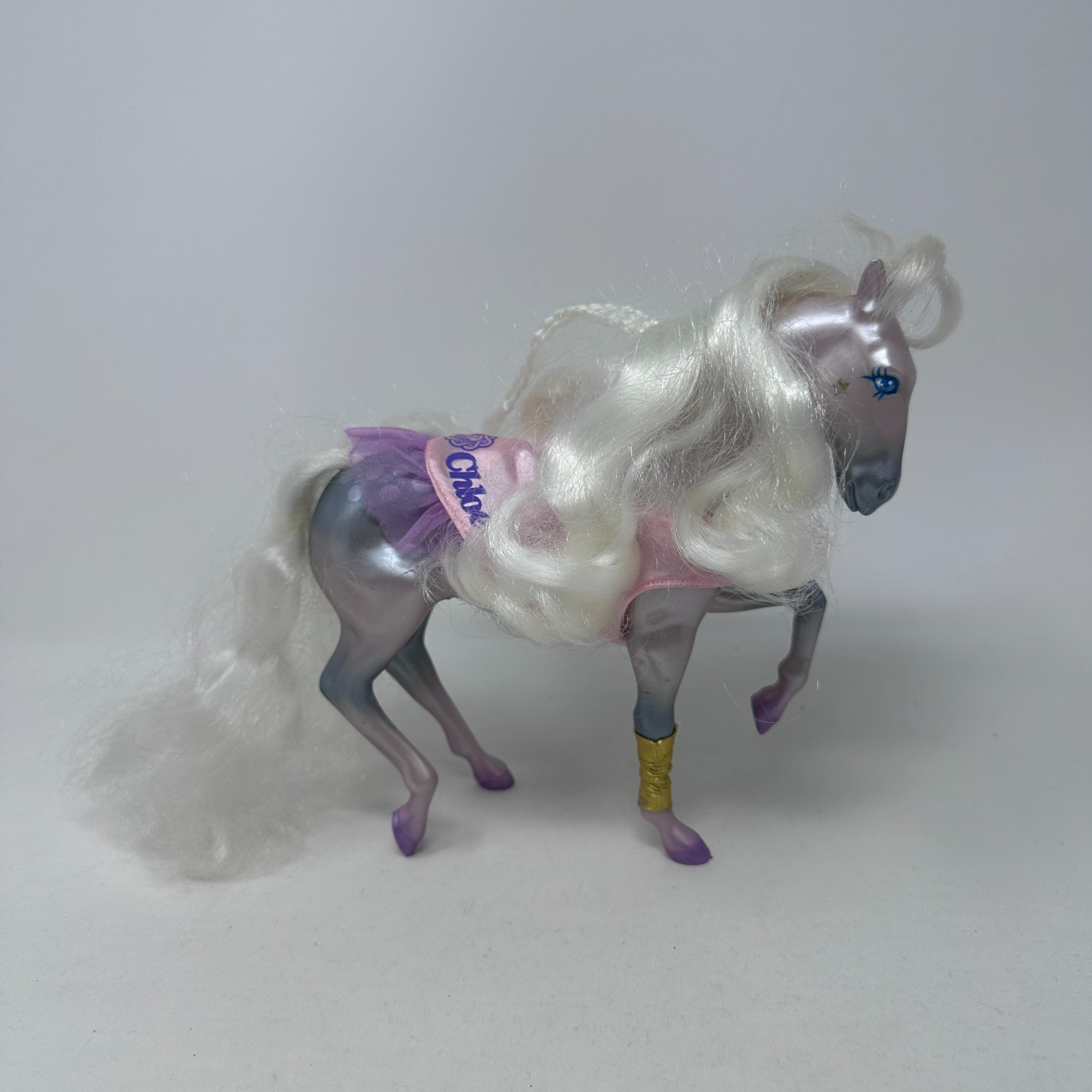 Kenner Fashion Fillies Chloe Horse Figure Silver Mare White Brushable Mane READ