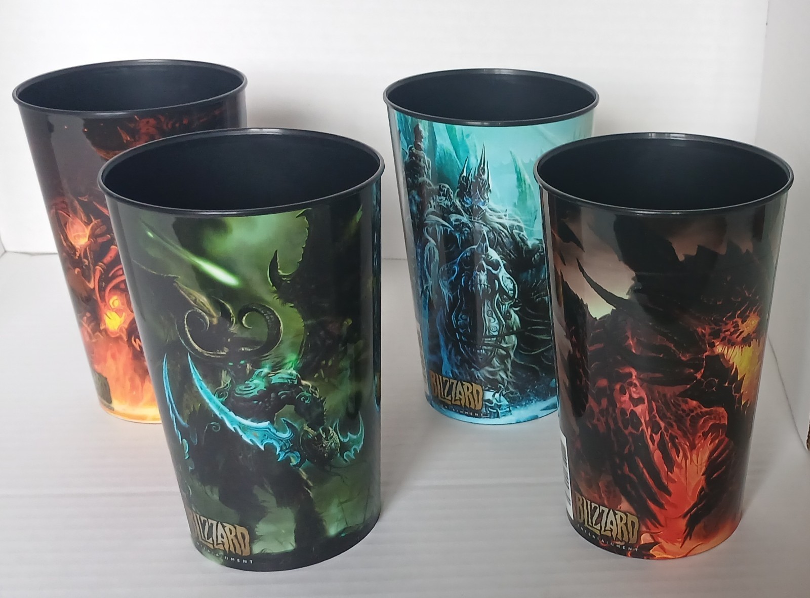 Cup SET of 4 32 OZ WORLD OF WARCRAFT Blizzard AM PM Exclusive NEW UNUSED