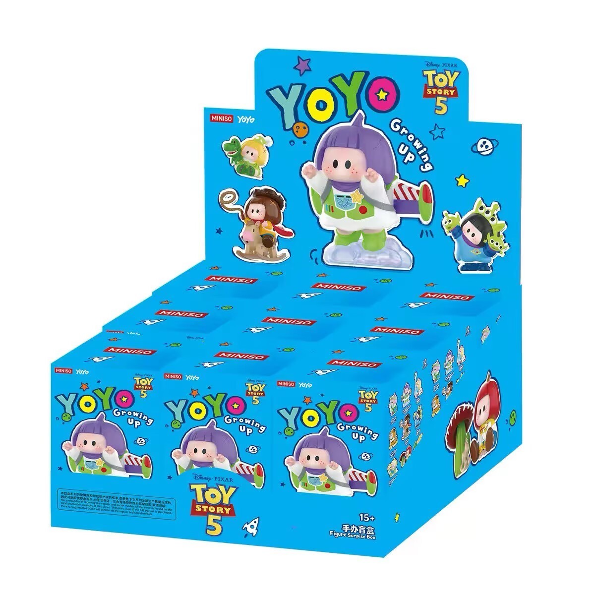 One set(9pcs)-MINISO YOYO Toy Story 5 Growing Up Series Blind Box Figures Toy