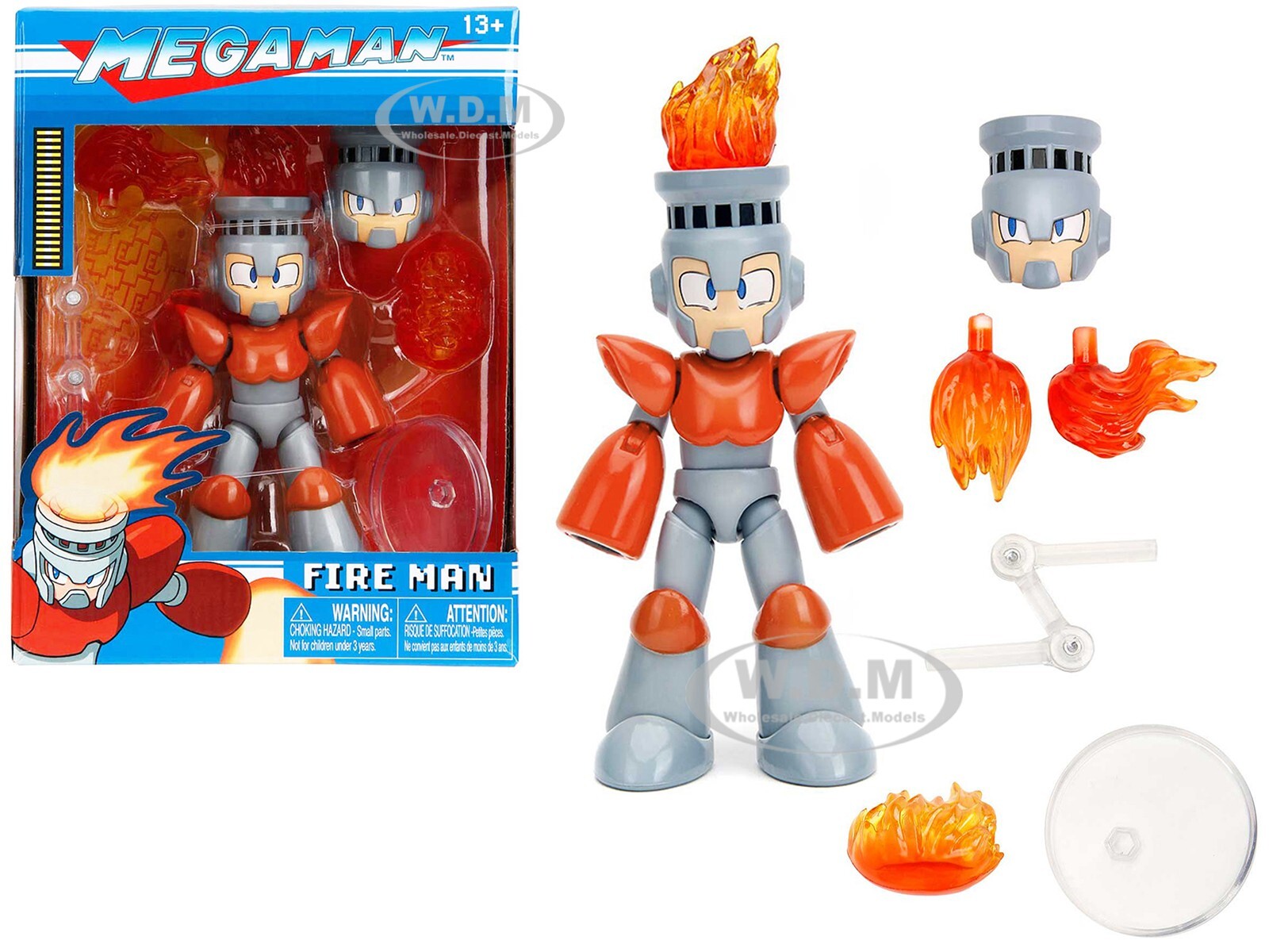 FIRE MAN 5.5″ MOVEABLE FIGURE W/ACCESSORIES & ALTERNATES MEGA MAN BY JADA 34222