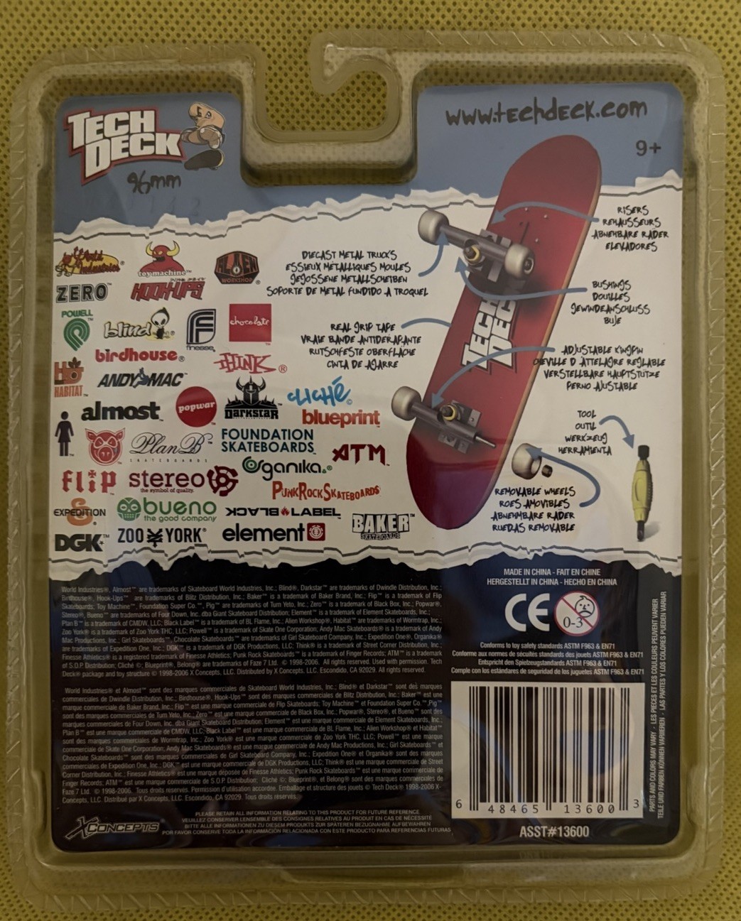 Tech Deck Blind Jake Brown Fingerboard RARE Ace Cards Skateboard Single Vintage