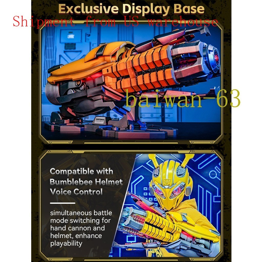 IN US ！！ Transformers Bumblebee Arm 1:1 Wearable Voice Control LED Light Hand