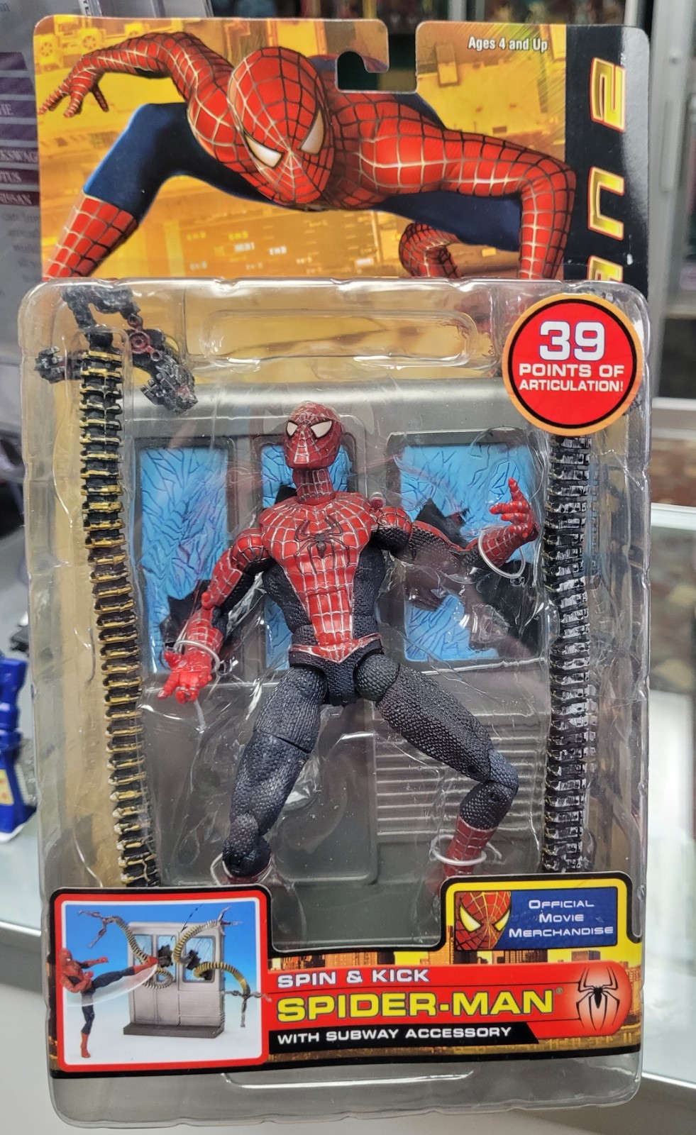 2004 Toy Biz Spider-Man 2 Spin and Kick Movie Action Figure Factory Sealed