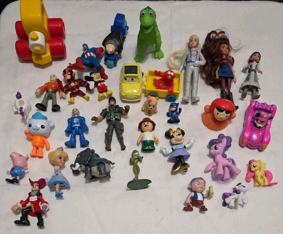 Mini PVC Figure Lot Mixed Characters Fast Food Cereal Toys, Fisher Price, Disney