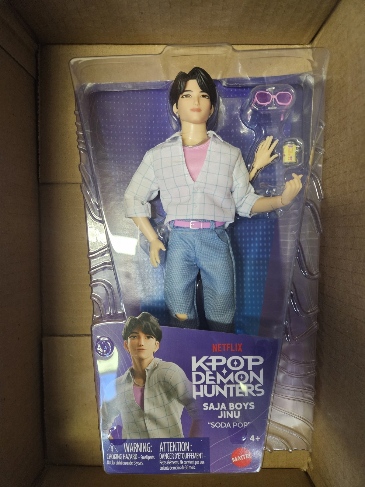 Mattel K-POP Demon Hunters Saja Boys Jinu Fashion Anime Soda Pop Doll New Sealed