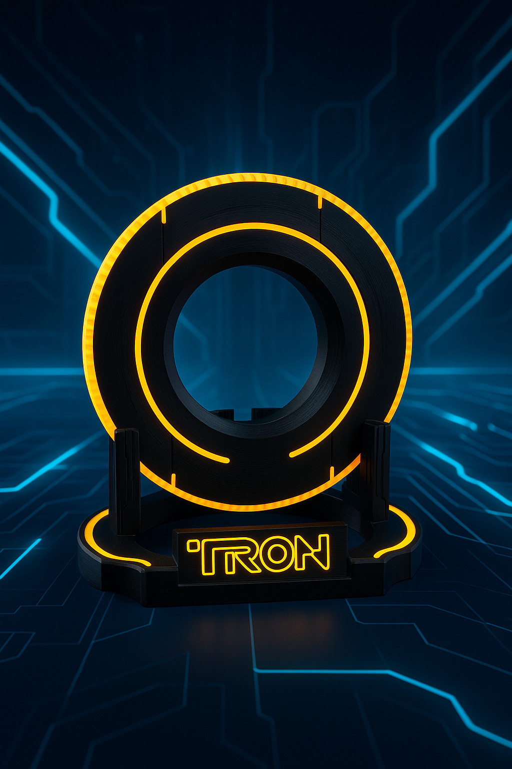 Tron Identity Disc with Display Stand – Glowing Sci-Fi Collector Piece