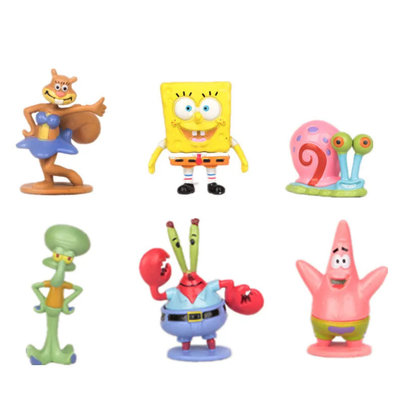 6pcs SpongeBob Aquarium Decor Set – Pineapple House & Cartoon Fish Tank Toys