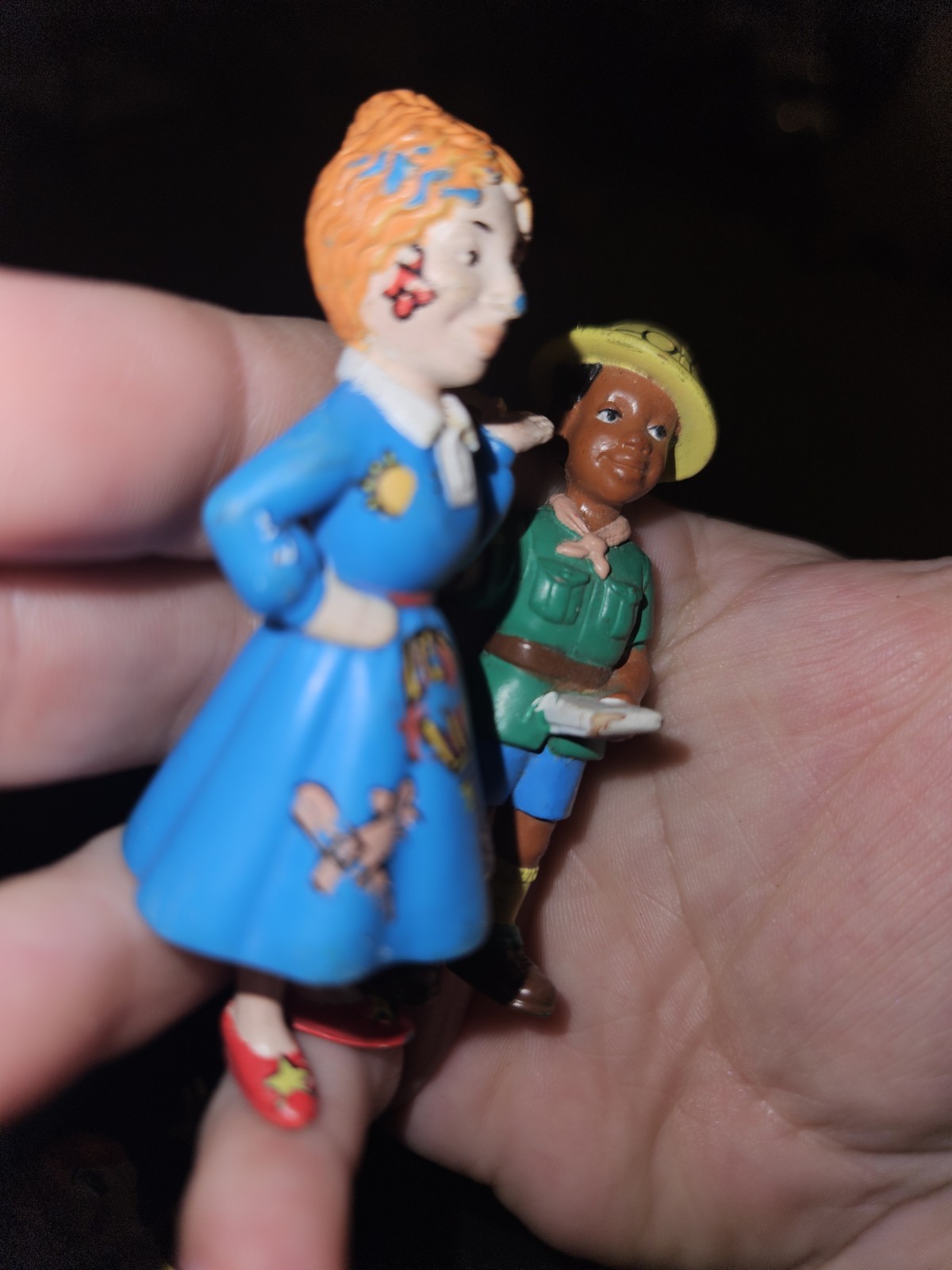 Vtg Magic School Bus PVC Toy Figures Scholastics Tim & Mrs. Frizzle 1995 Loy