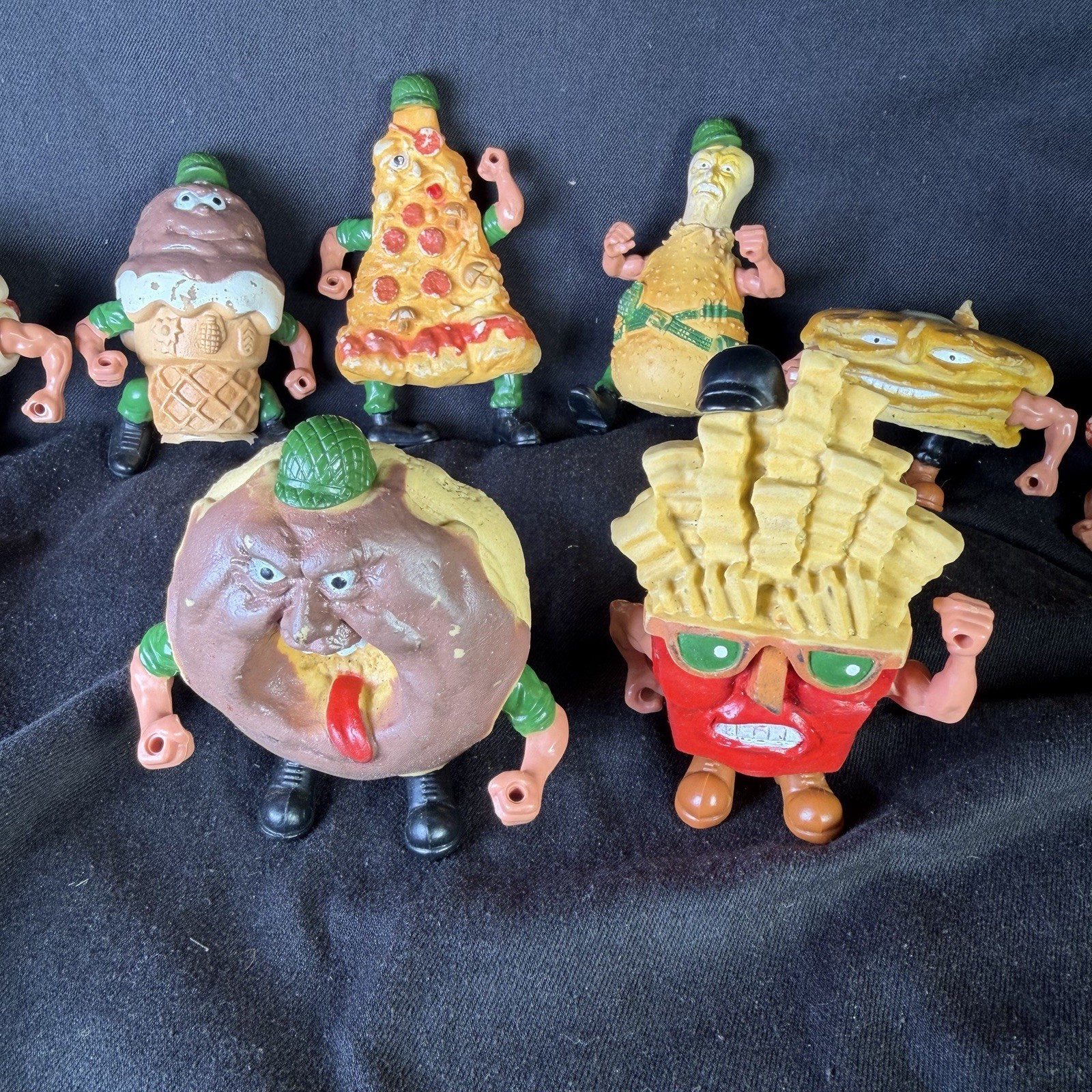 Lot Of 8 Food Fighters 1988 Mattel Action Figures – Read and See Photos