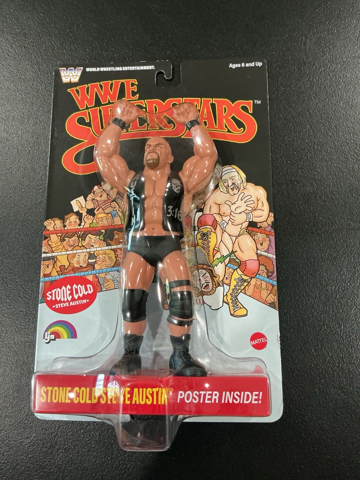Mattel LJN WWE Superstars Stone Cold Steve Austin BLACK CARD Chase 8” Figure NIP