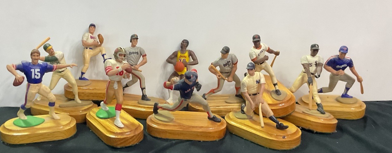Sport Figures Miscellaneous Lot Of 12 With Custom Stands Used As As ￼