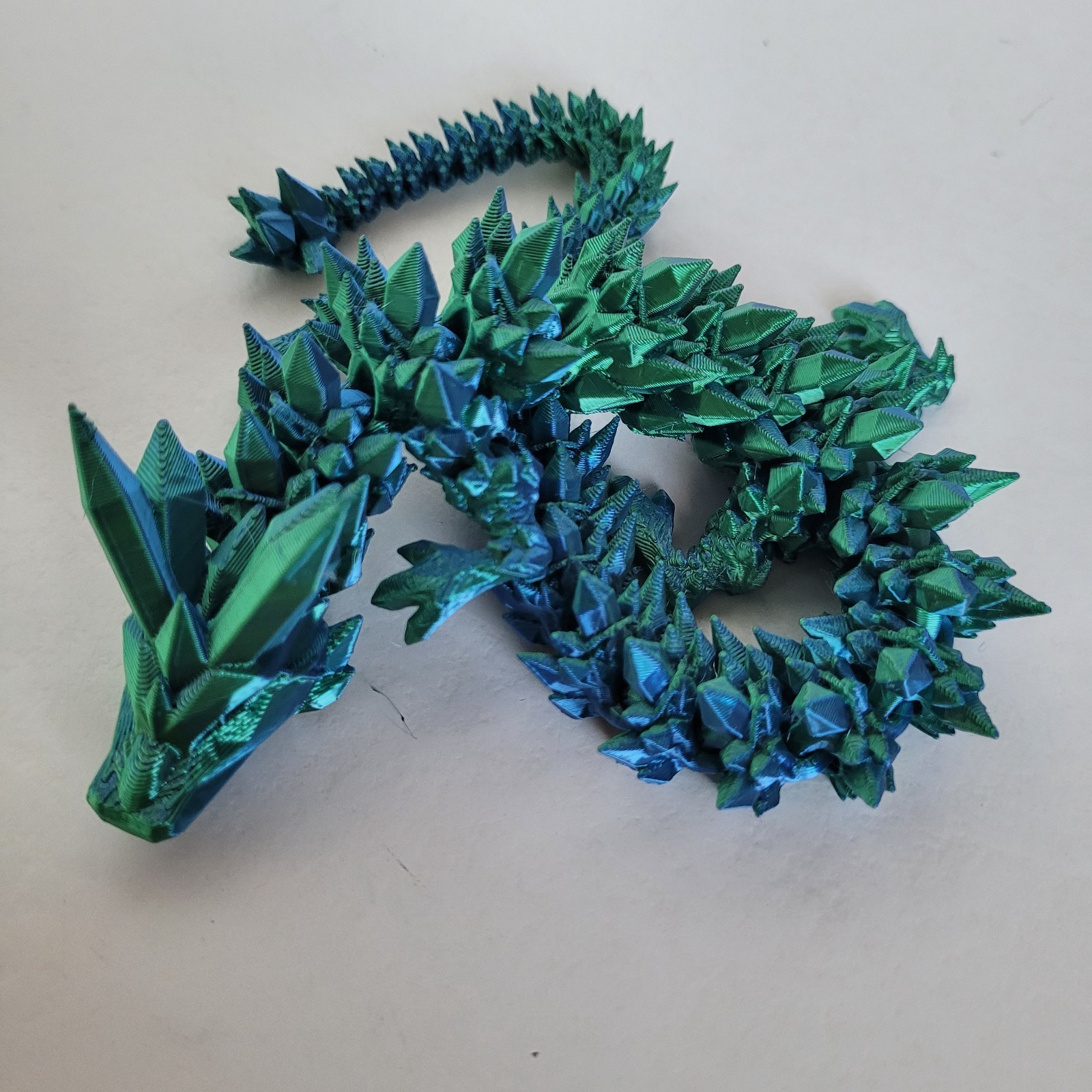 3D Printed Dragon Crystal Fully Articulated 14 Inches Fidget Toys Home Office
