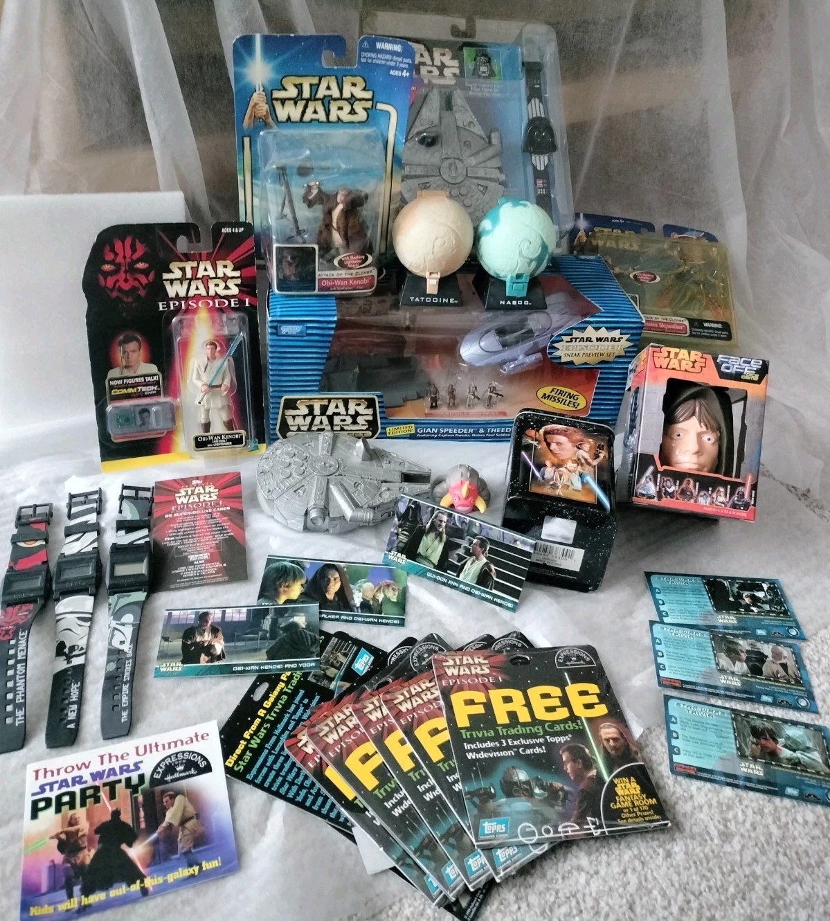 Star Wars Lot, THEED PALACE SET, Anakin, Obi Wan, Luke, Vader, Millennium Falcon