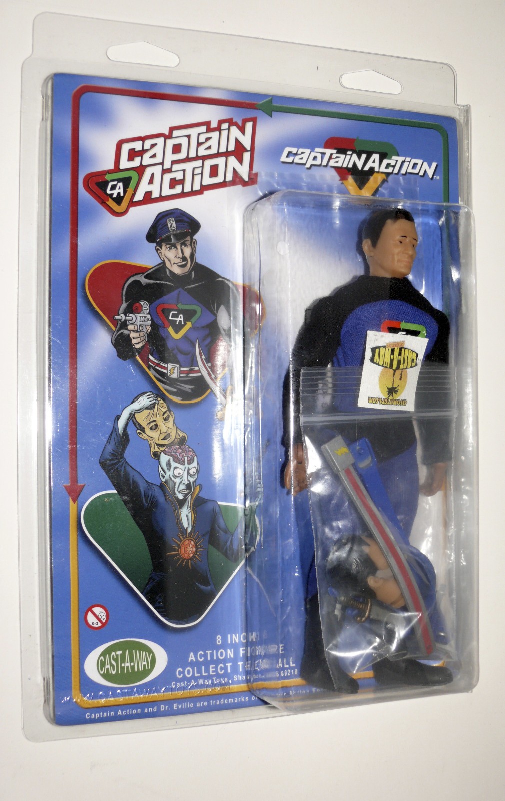 Super-rare Cast-A-Way Toys, Captain Action Figure 8-inch Mego 2000s