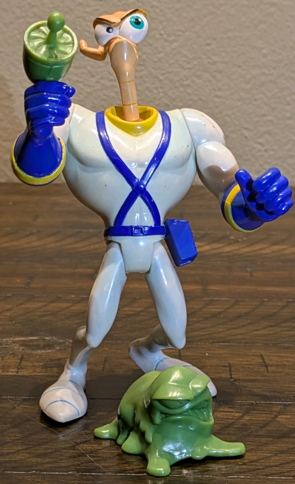 1994 Playmates Earthworm Jim Figure Snott Green Gun Spring Head Works