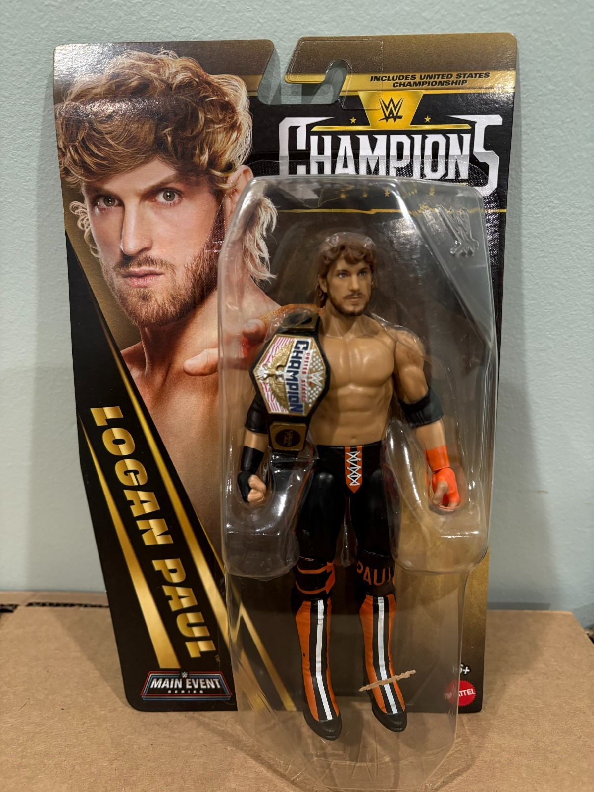 WWE Main Event Champions 2026 Logan Paul with Belt Mattel Exclusive