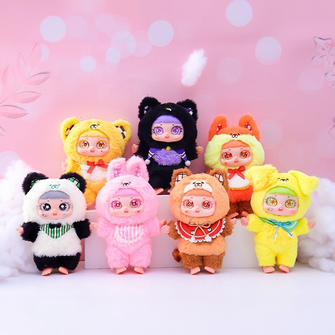 7″ Blind Box Plush Doll Mystery Animal Stuffed Toy Panda Rabbit Fox Dog Gift