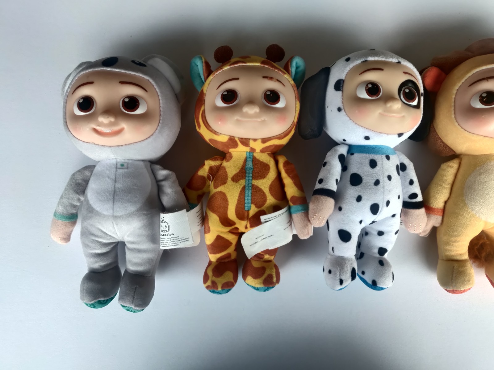 COCOMELON JJ Baby Doll 8” Plush Lion Koala Giraffe Set Lot of 5