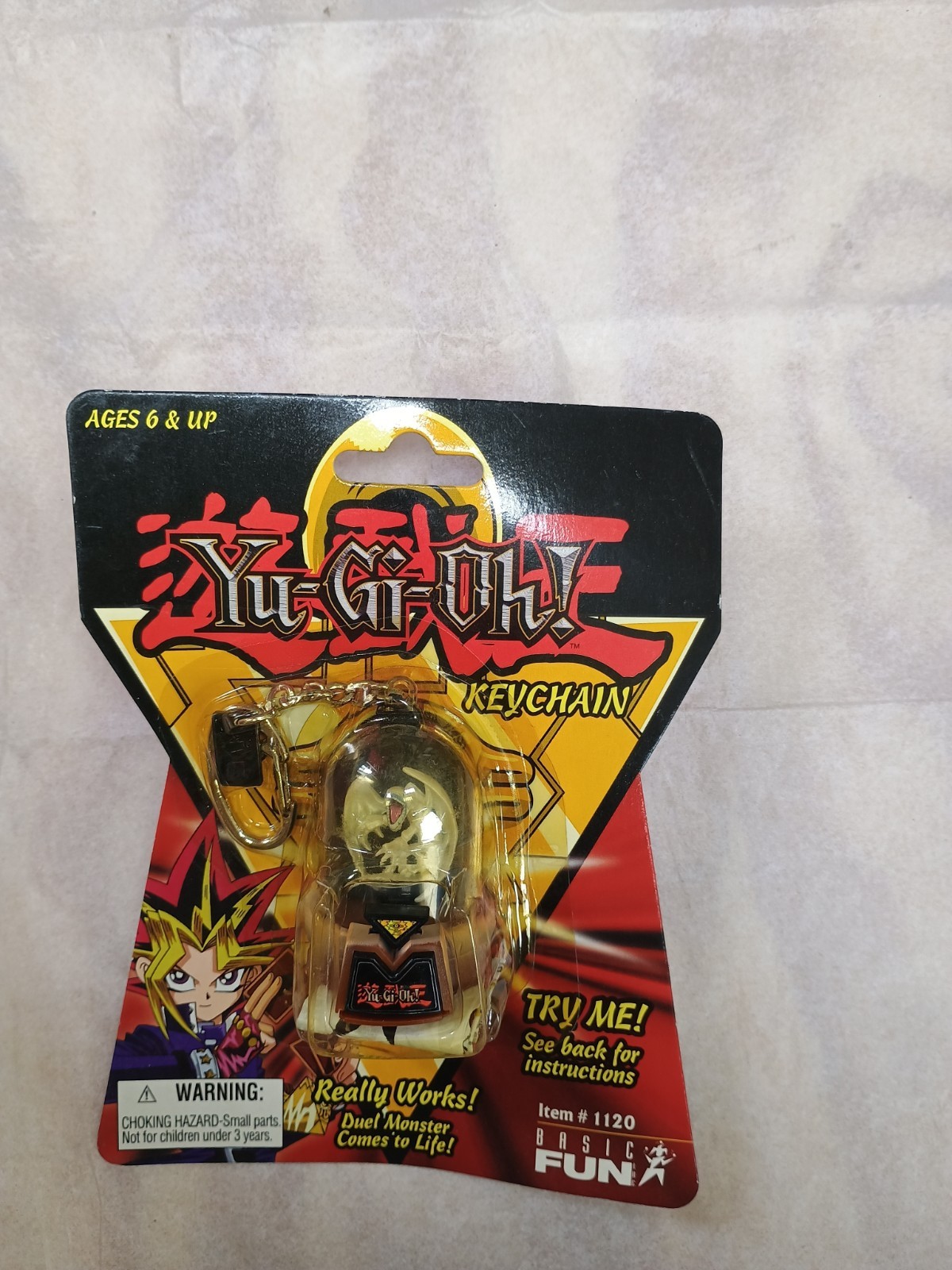 Yu-Gi-Oh! Series 1 Duel Monster Spin Keychain Blue-Eyes White Dragon 1996 – NEW