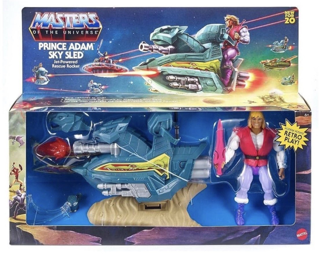 🔥✅ Mattel Masters of the Universe Origins Prince Adam’s Sky Sled Retro 🆕