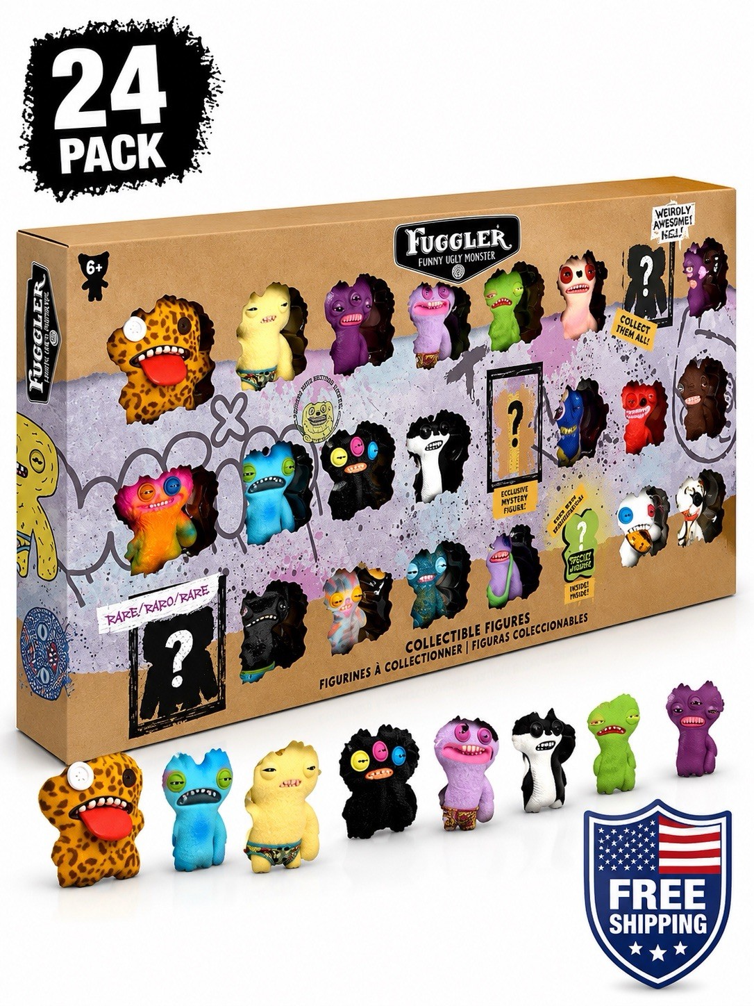 Fuggler Funny Ugly Monster Collectible Figures 24 Pack Display Mystery Toys