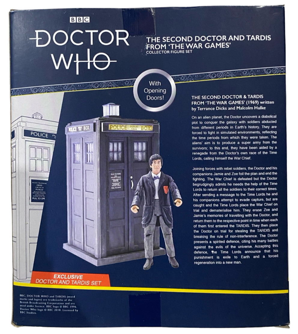 Doctor Who Second Dr&Black TARDIS from The War Games Action Figure Set New READ