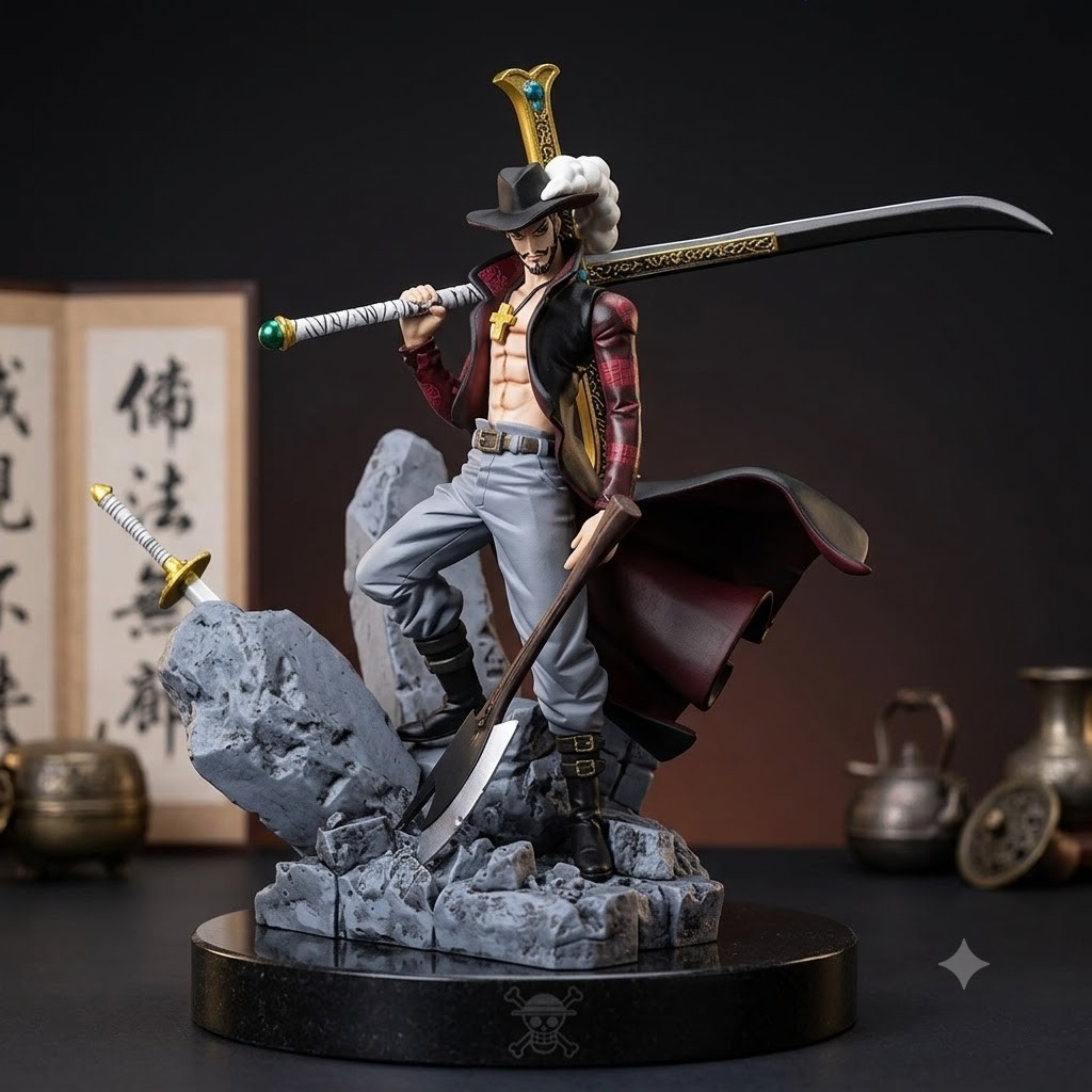 ?One Piece Mihawk Figure Battle Version Dracule PVC Collectible