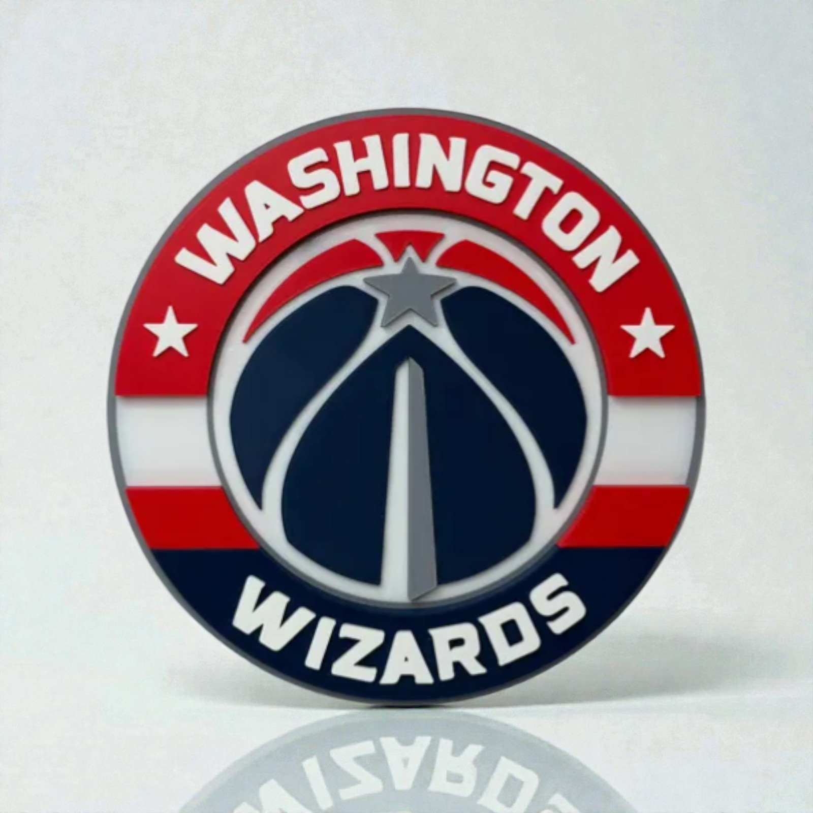 3D Printed Washington Wizards Logo – NBA Team Emblem – Unique Sports Decor