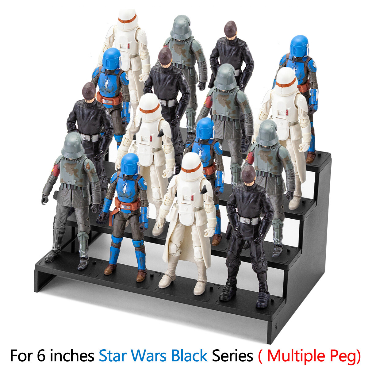 4 Tiers Risers Display Stand Shelf for 6inch Black Series Mavel Legends Figure
