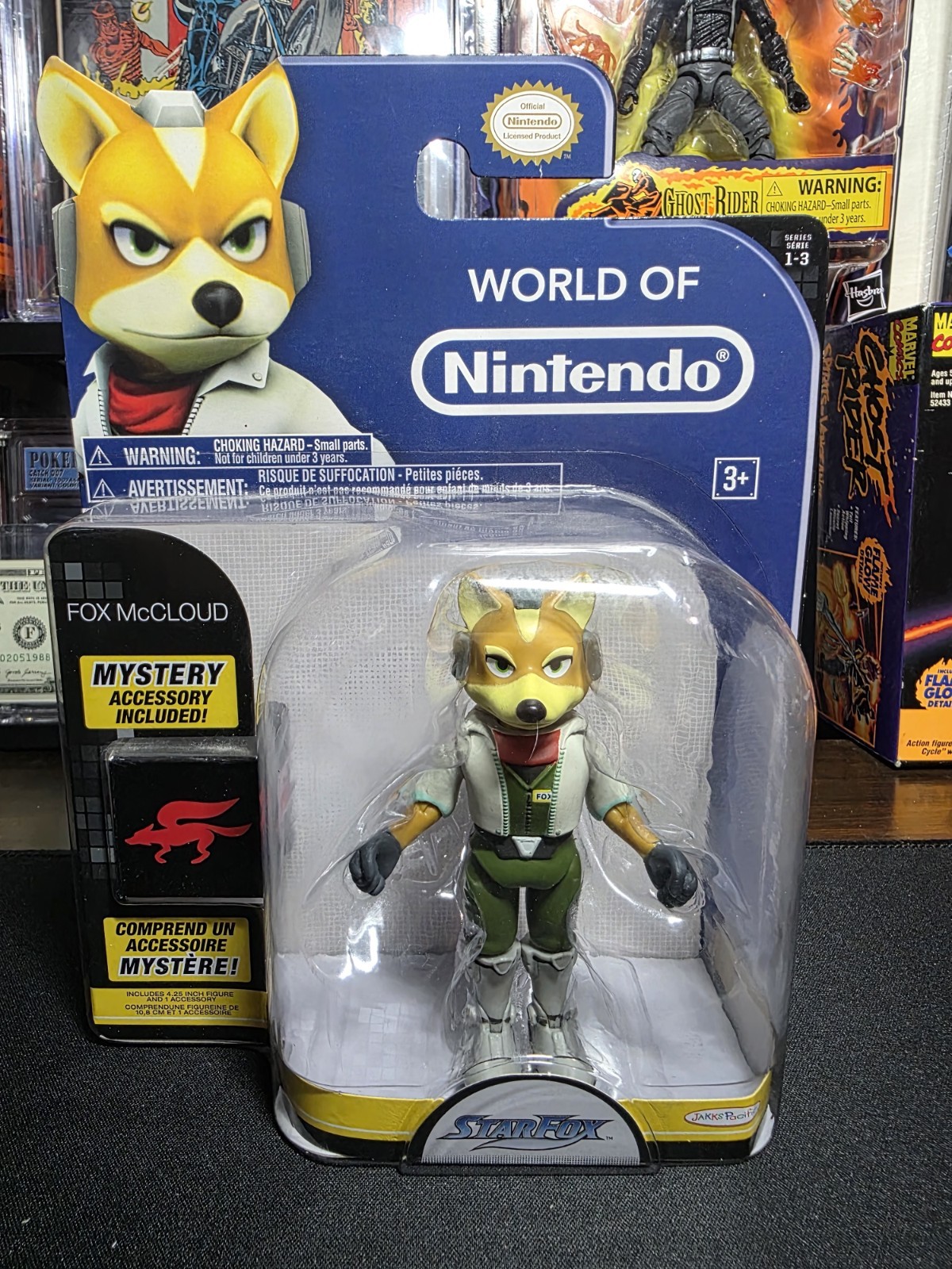 World Of Nintendo Fox McCloud Star Fox 4.25” Figure Jakks Series 1-3 NICE! RARE!