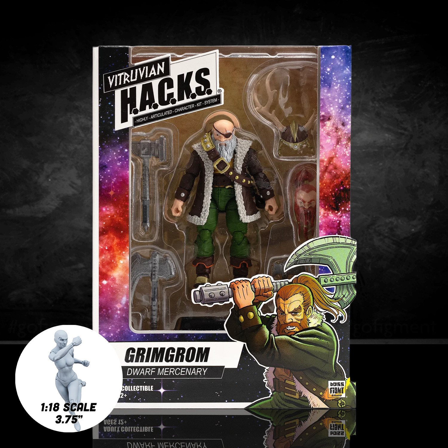 Grimgrom (Dwarf Mercenary) 1/18 Scale Collectible Vitruvian H.A.C.K.S. Action