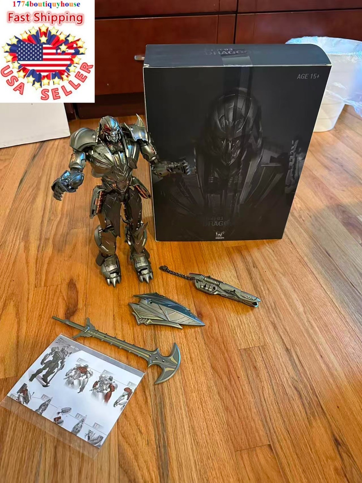 NEW IN BOX TRANSFORMER MOVIE Unique Toys R-03 Dragoon Megatr0n ALLOY 12.6″ USA