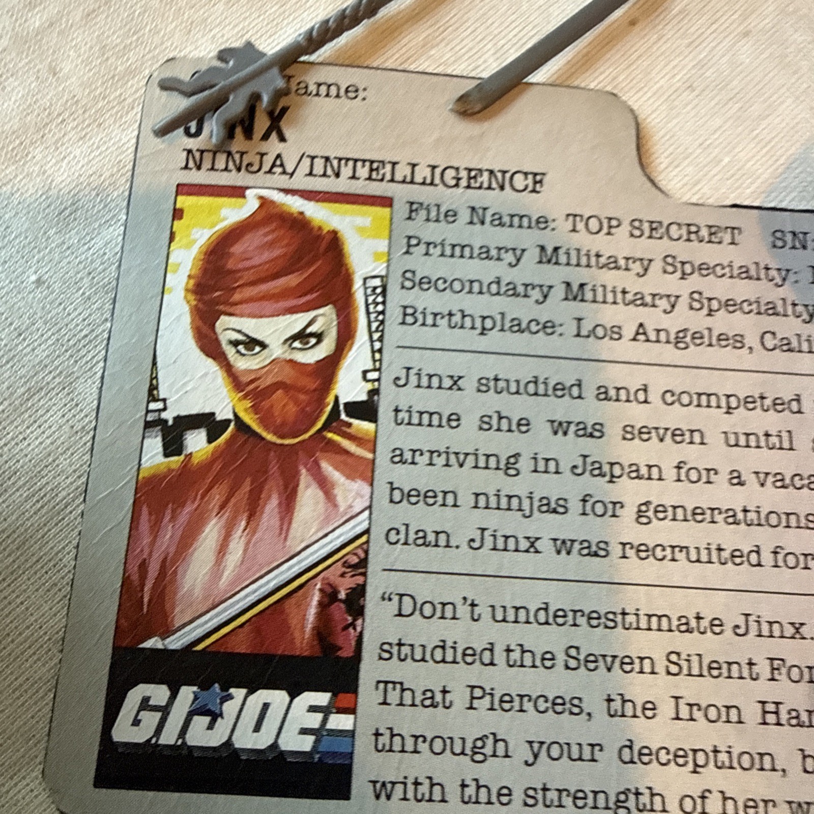 GI JOE JINX 1987 ARAH Tight Joints With Card