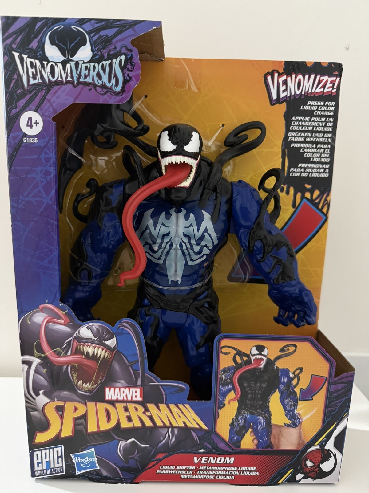 MARVEL SPIDER-MAN EPIC WORLD OF ACTION VENOMVERSUS VENOM LIQUID SHIFTER FIGURE