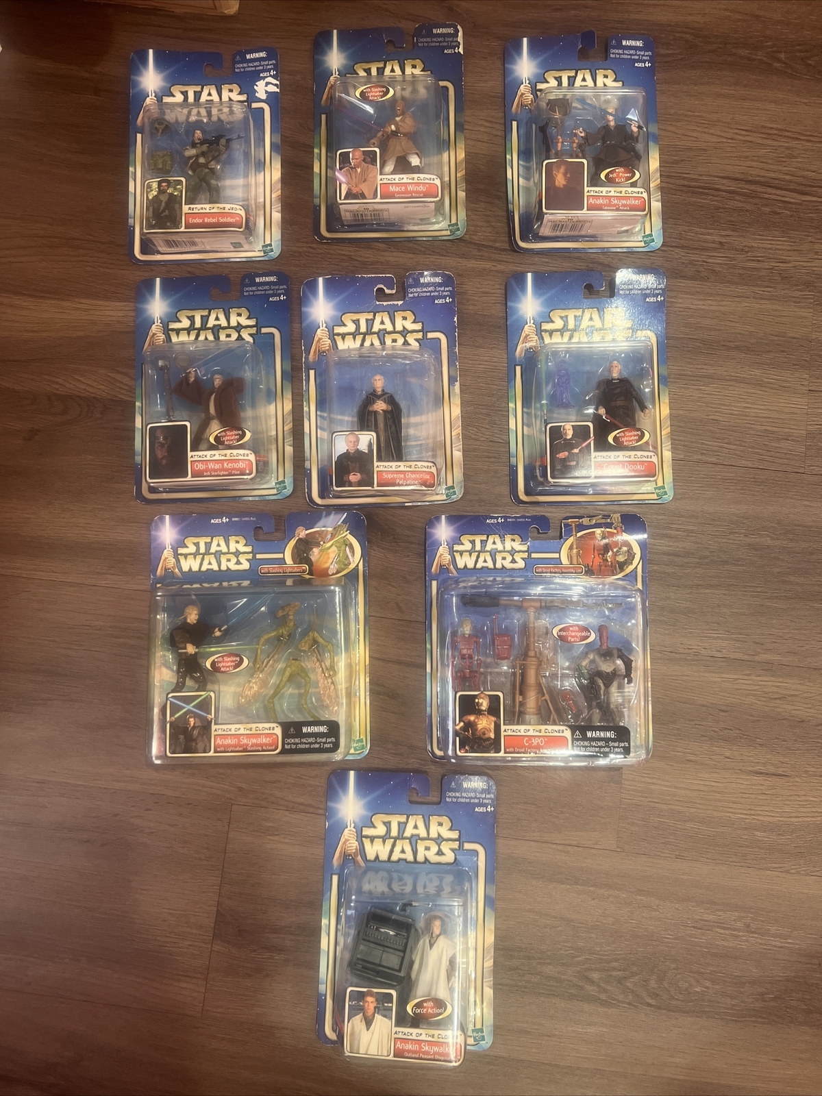 Lot of 9 Star Wars AOTC Anakin Skywalker Obi Wan Captain Typho Mace Windu + Mor