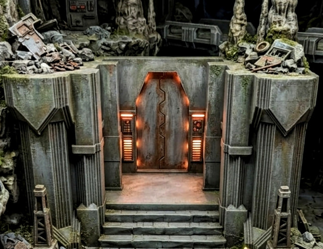 1:18 Scale Dwarven Gate Diorama Ruins Display For Mythic Legions Action Figures