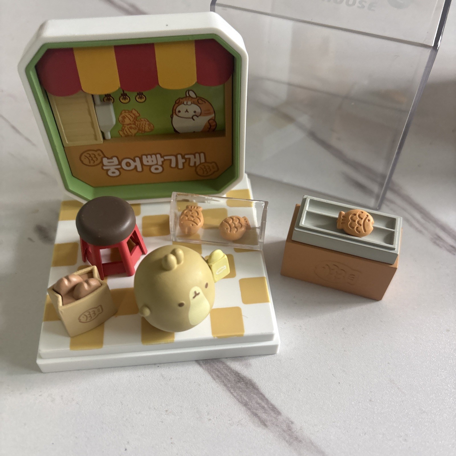 Molang Figure Milkhouse House Korea Toy Role Play set 4.3/8” Set Fish (o14