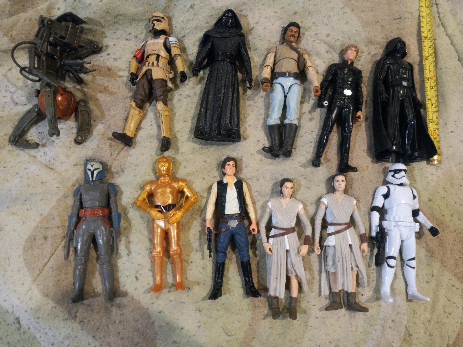 Large Star Wars Figures, 5 1/2 Inch Tall, Lot Of 11, Used