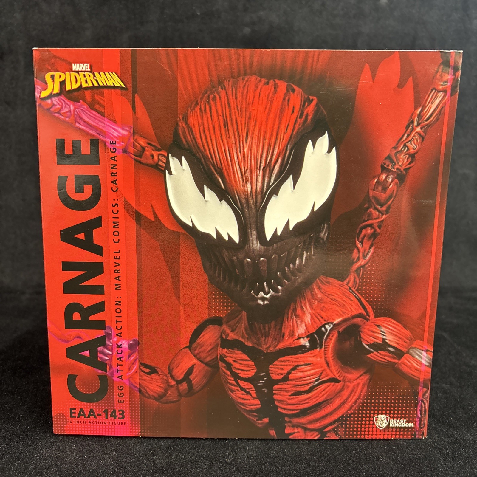 Beast Kingdom Egg Attack Action (EAA)-143 Carnage (Marvel Spider-man) NIB