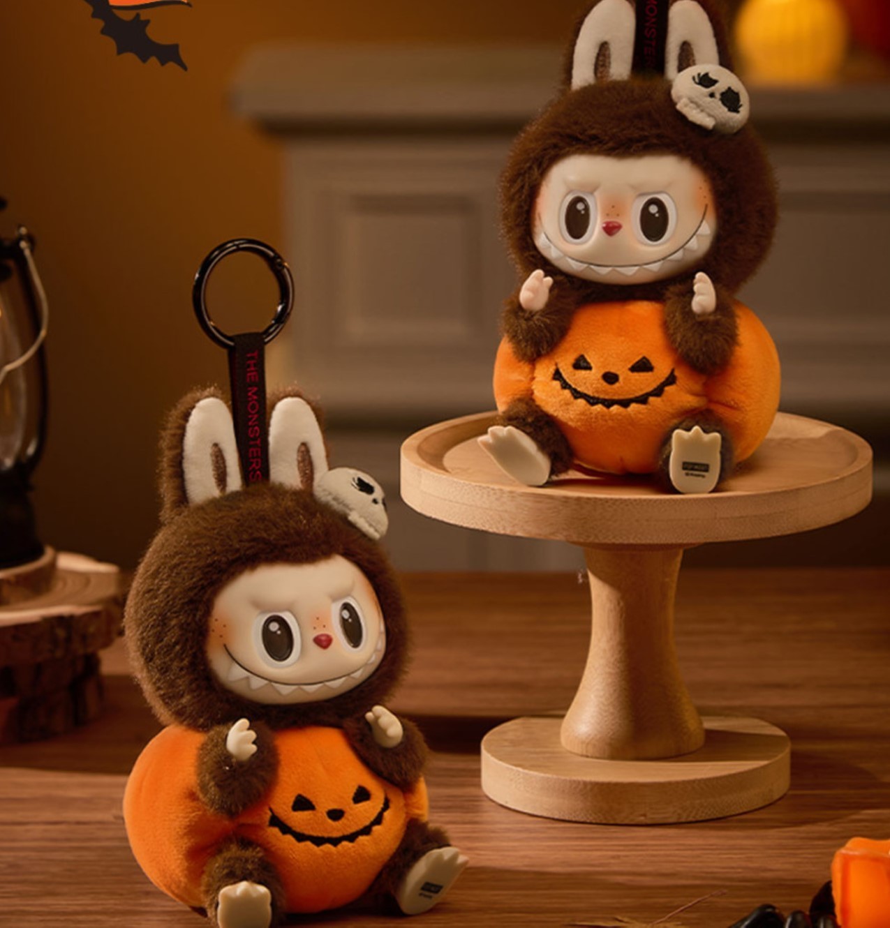 Authentic Pop Mart Labubu Halloween Party Series Pumpkin Toy Keyring New