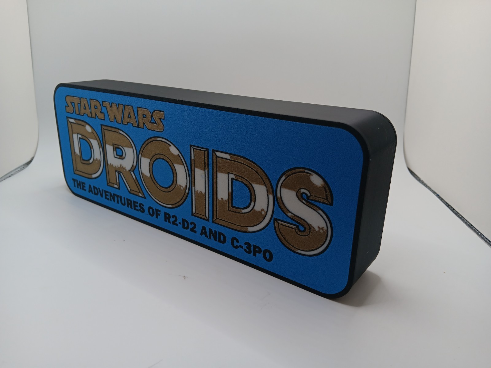 Retro Droids star wars logo lightbox sign for vintage DROIDS Star Wars display