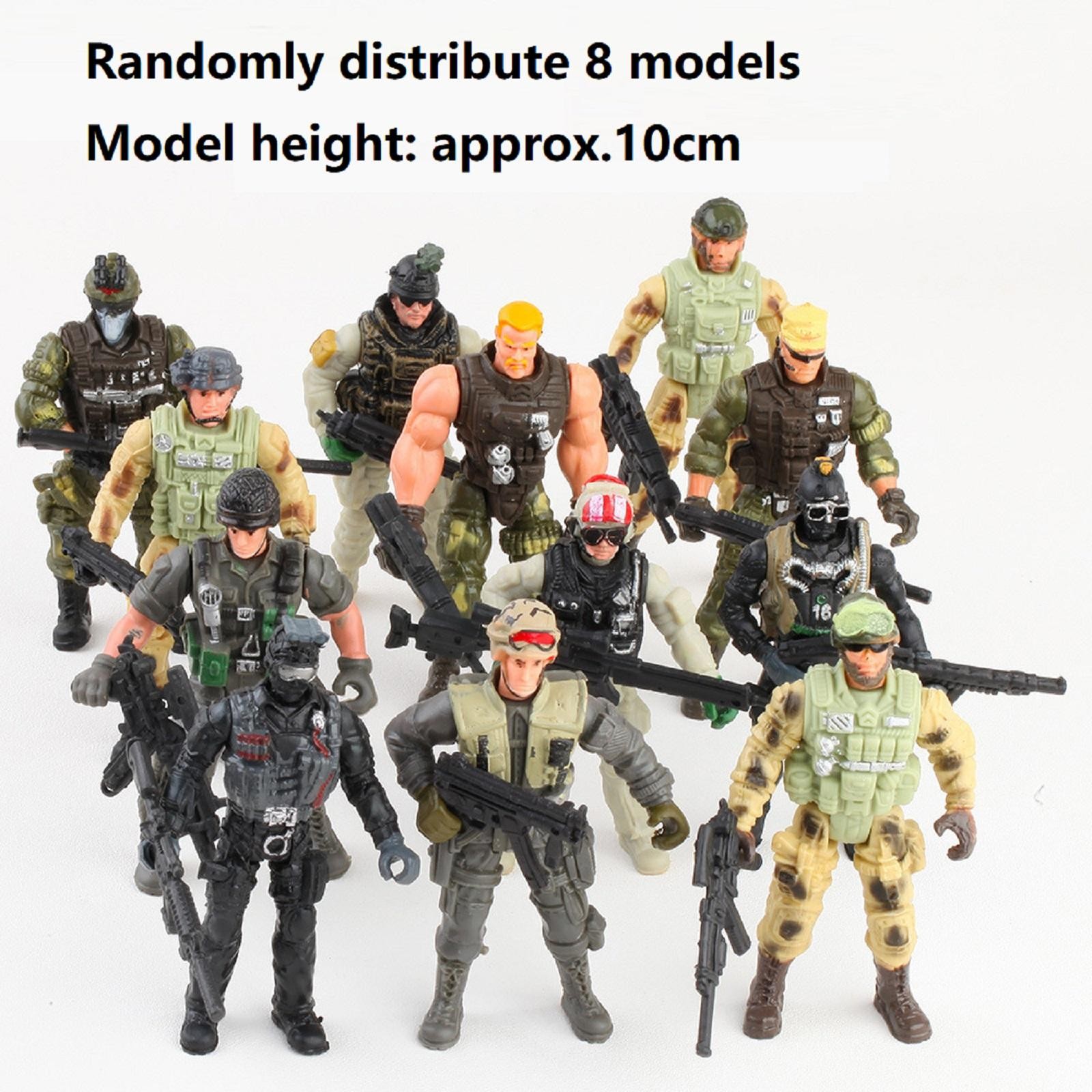 8Pcs/Set SWAT Military Army Action Figure Toys for Boys Combat Game Movable Doll