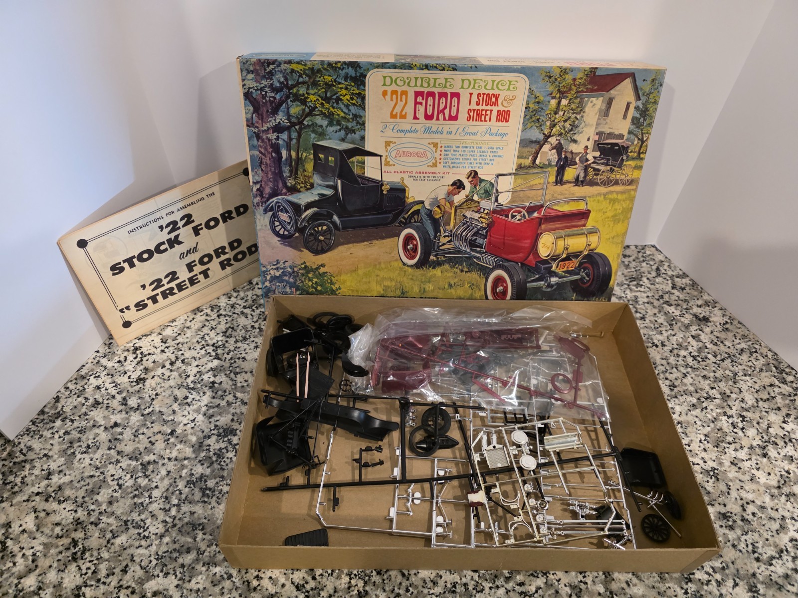 22 Ford Double Deuce T Stock 1/25 Model Kit AURORA Vintage MIB NEW Unbuilt