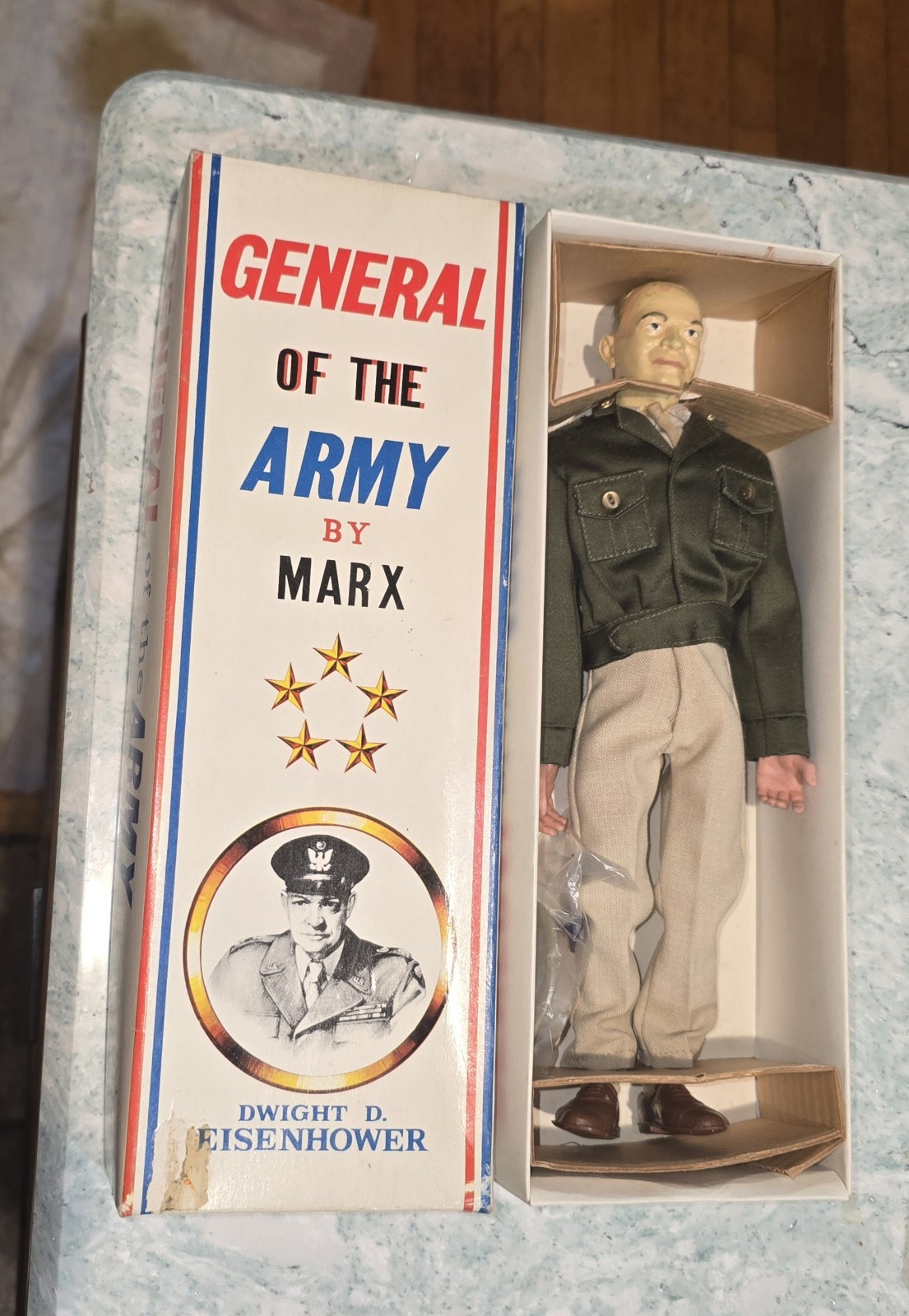 1968 Marx “General of the Army” Dwight D. Eisenhower action figure OSS New Mint