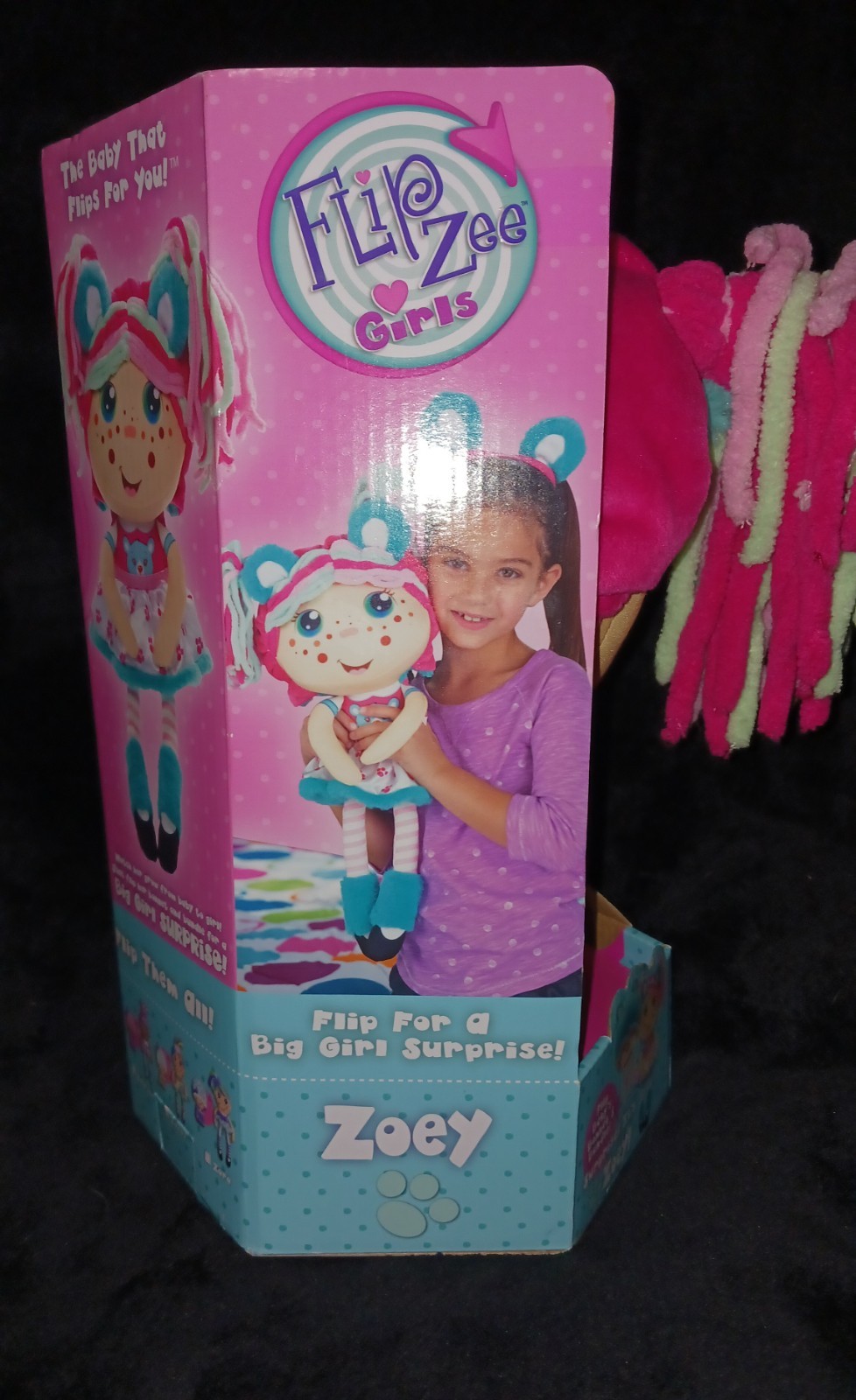 Flip Zee Girls Zoey Snuggly Bear 2-in-1 Plush Doll W/ Bonnet Jay @ Play New