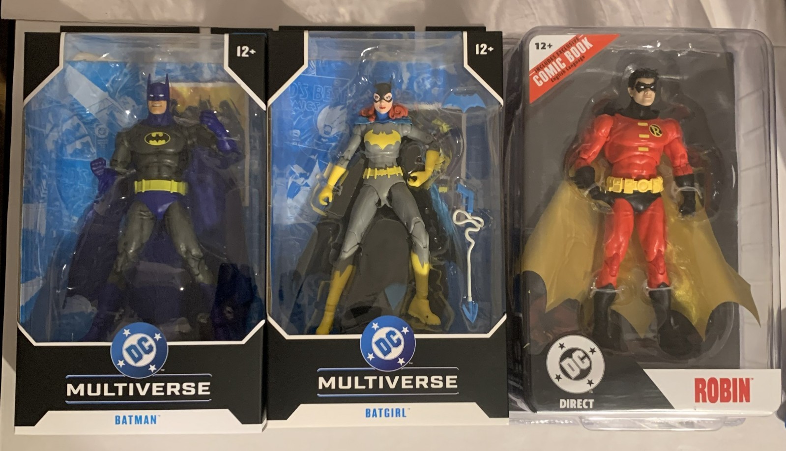 3x McFarlane DC: BATMAN, ROBIN & BATGIRL Multiverse Page Punchers New *Not Mint!